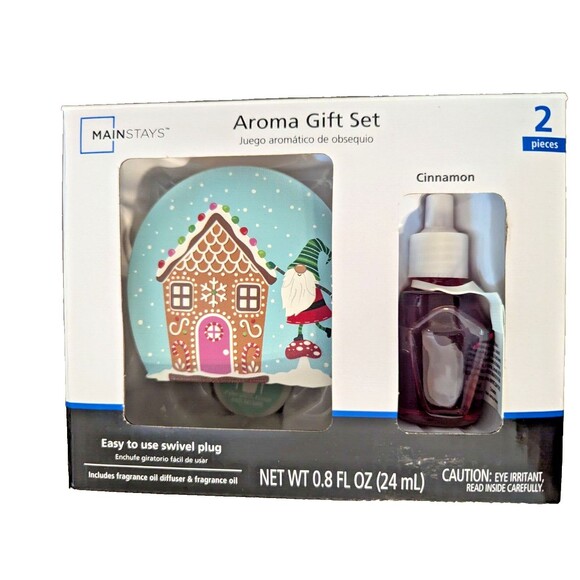 Gingerbread House Gnome Oil Diffuser Wall Plug-In Cinnamon Fragrance Gift NIB - Picture 2 of 4